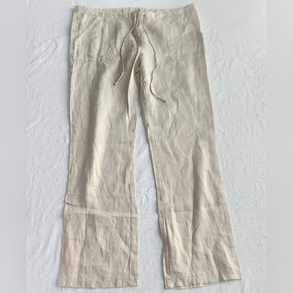 Acrobat 100% Linen Women’s Pants – Size M – Measured 25x31 – Beige